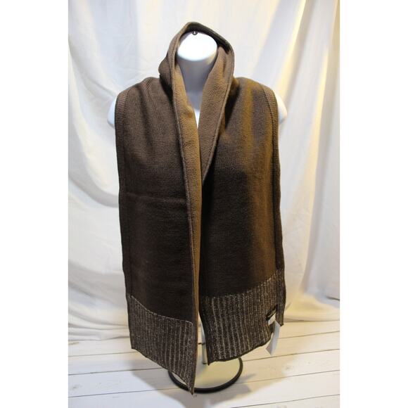 Alexander Julian Colours Wool Blend Winter Scarf Brown 9" x 48" *** NWT *** - Picture 2 of 6